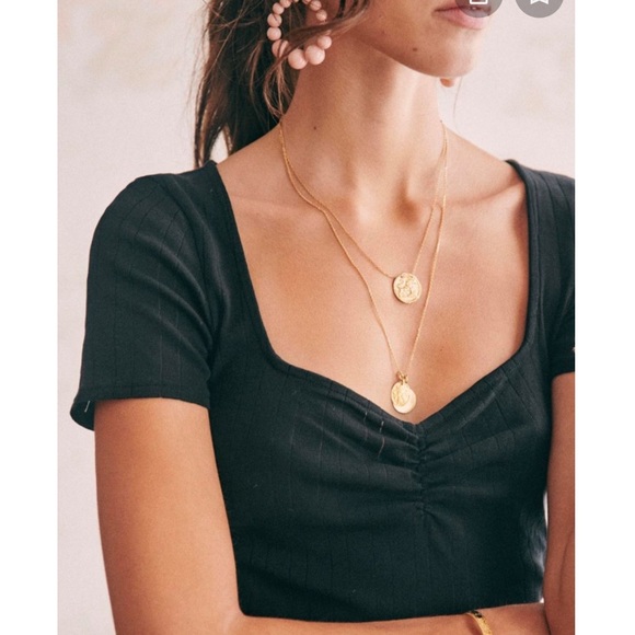 Sézane Irina T Shirt Black Small - Picture 4 of 4